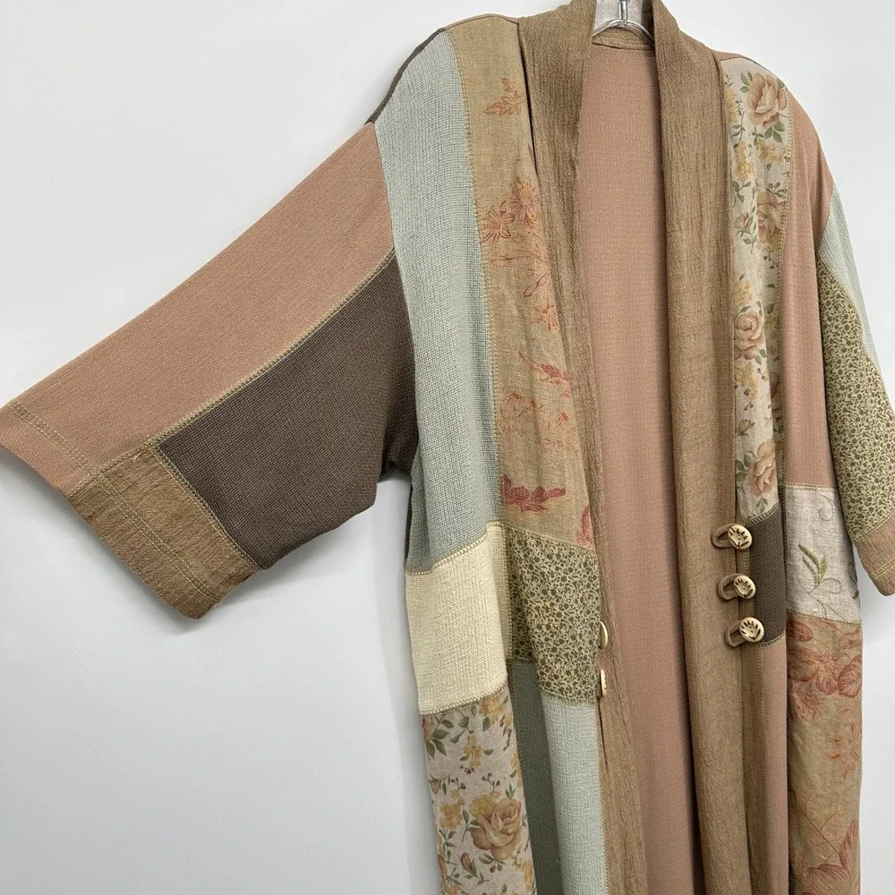 Vintage Spencer Alexis Jacket Pant‎ Set 2X Linen Blend Lagenlook Patchwork USA - Picture 8 of 16